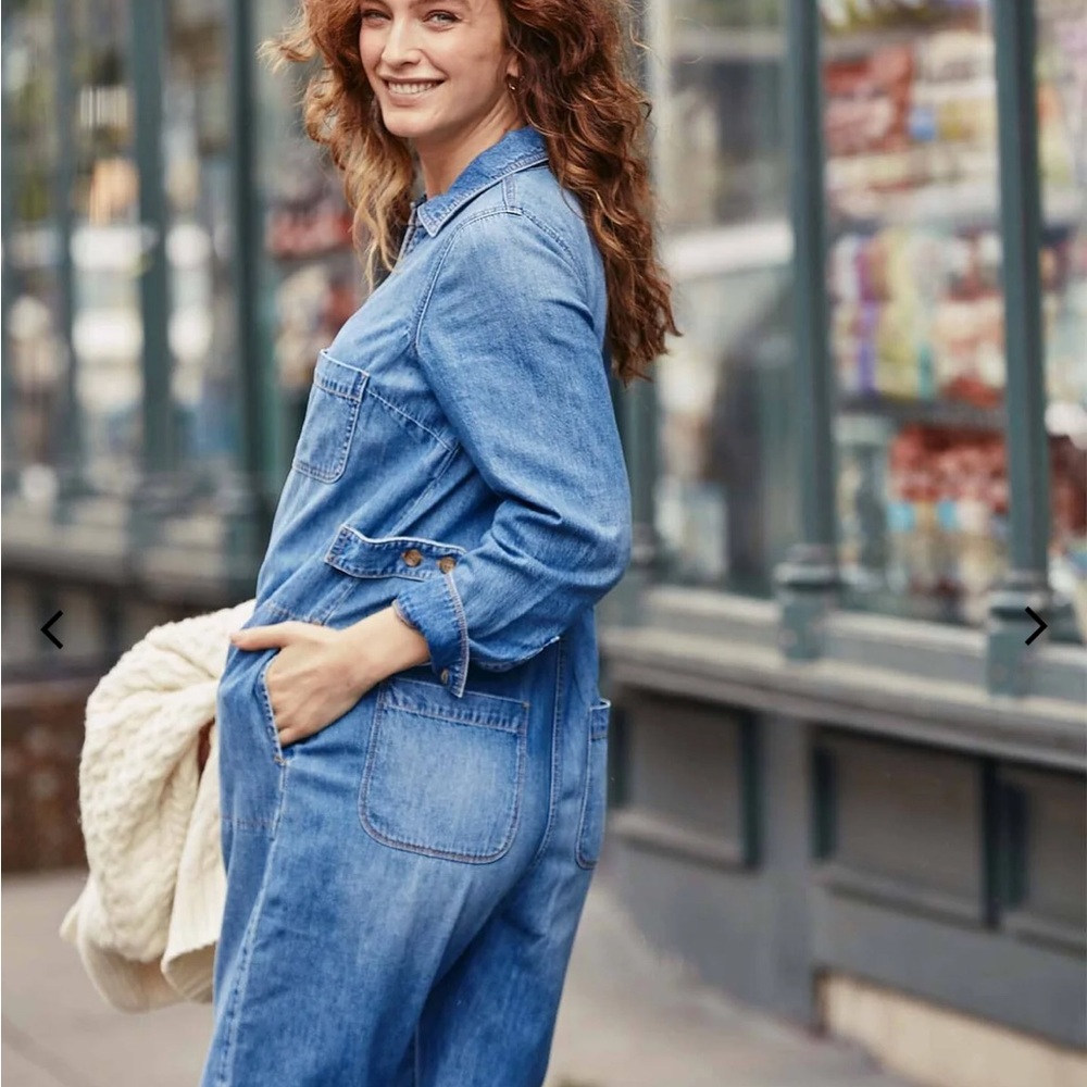 Hatch maternity blue indigo jumpsuit size 2